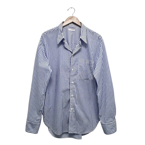 Mother The Roomie Frenchie Shirt In Art School Button Up Top Blue Women’s Size M - Picture 4 of 11